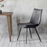 Hinks Chair Grey (2pk) A Classic Grey Faux Leather Chair Design That Will Perfectly Complement Any