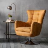 Bristol Swivel Chair Saddle Tan A Cotemporary Style Swivel Chair With Chrome Base And A Padded