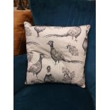 4 x Pheasant And Acorn Cushion Grey Feather Filled Add A Rustic Feel To Your Interior Decor With