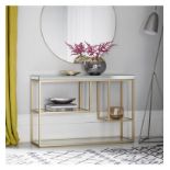 Pippard Console Table Champagne Create a focal point with this stylish yet practical designer