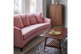 Monroe Three Seater Velvet Dusky Pink By Christiane Lemieux A Curved Soft Rounded Back For Extra