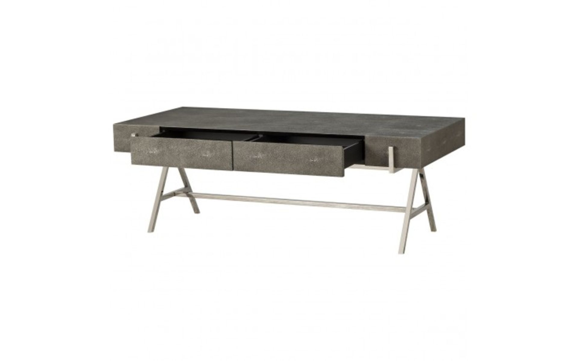 Coffee table- charcoal shagreen Constructed From Stainless Steel, Poplar Wood, Okoume Veneers And - Image 2 of 2