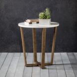 Cleo Round Side Table Marble A contemporary round side table featuring Spanish volkas marble in