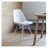 Finchley Chair White (4pk) A pack of 4 uniquely contemporary styled chairs with padded sell style