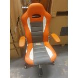 HJH Office, 621700, Gaming Chair, Home Office Chair, Racer Sport, Orange, Faux Leather, High Back