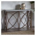 Beckfield Console Table Striking console table with contrasting mirror top and aged bronze finish