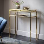 Murat Console Table Gold Ultra modern and luxurious glass and gold stainless steel collection, the