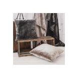 4 x Grizzly Cushion Charcoal Add A Lazy Earthy Feel To Your Decor With This Cosy Faux Fur Cushion In