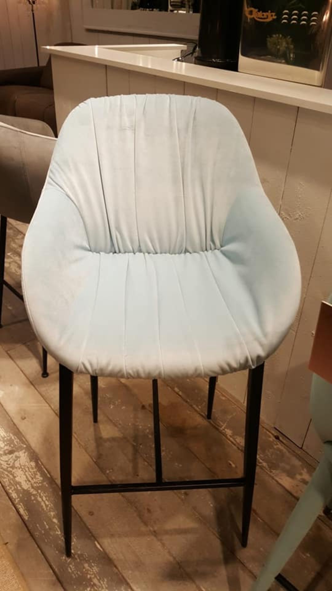 Jupiter Barstool-Dusky Light Blue and Matt Black The Italian Tradition For Combining Stunning Design