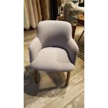 Palm Dining Chair Linen Slate The Palm Dining Chair Is A Oak Retro Bucket Shape Dining Chair With