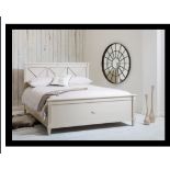 Hudson Superking 6ft High End Cream Bed (Mattress Not Included) Characterised By Clean Edges, Simple