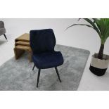 Alfa Diamond Dining Chair Blue Diamond Quilted Upholstery Gives A Luxury Finish To These Stylish