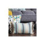 4 x Gala Cushion Teal And Ochre Cotton Feather Filled Cushion 30 x 50cm