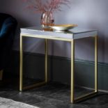 Pippard Side Table Champagne A stunning Mirrored Top Luxury Side Table W610 x D380 x H620mm ( SO LUC