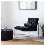 Sergio Armchair Jet Velvet 690x700x800mm With a cast aluminium finished frame this armchair has