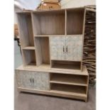 Tracey Boyd Brick Mosaic Store Cupboard - Duck Egg White The Handmade Wooden Cabinet Combines