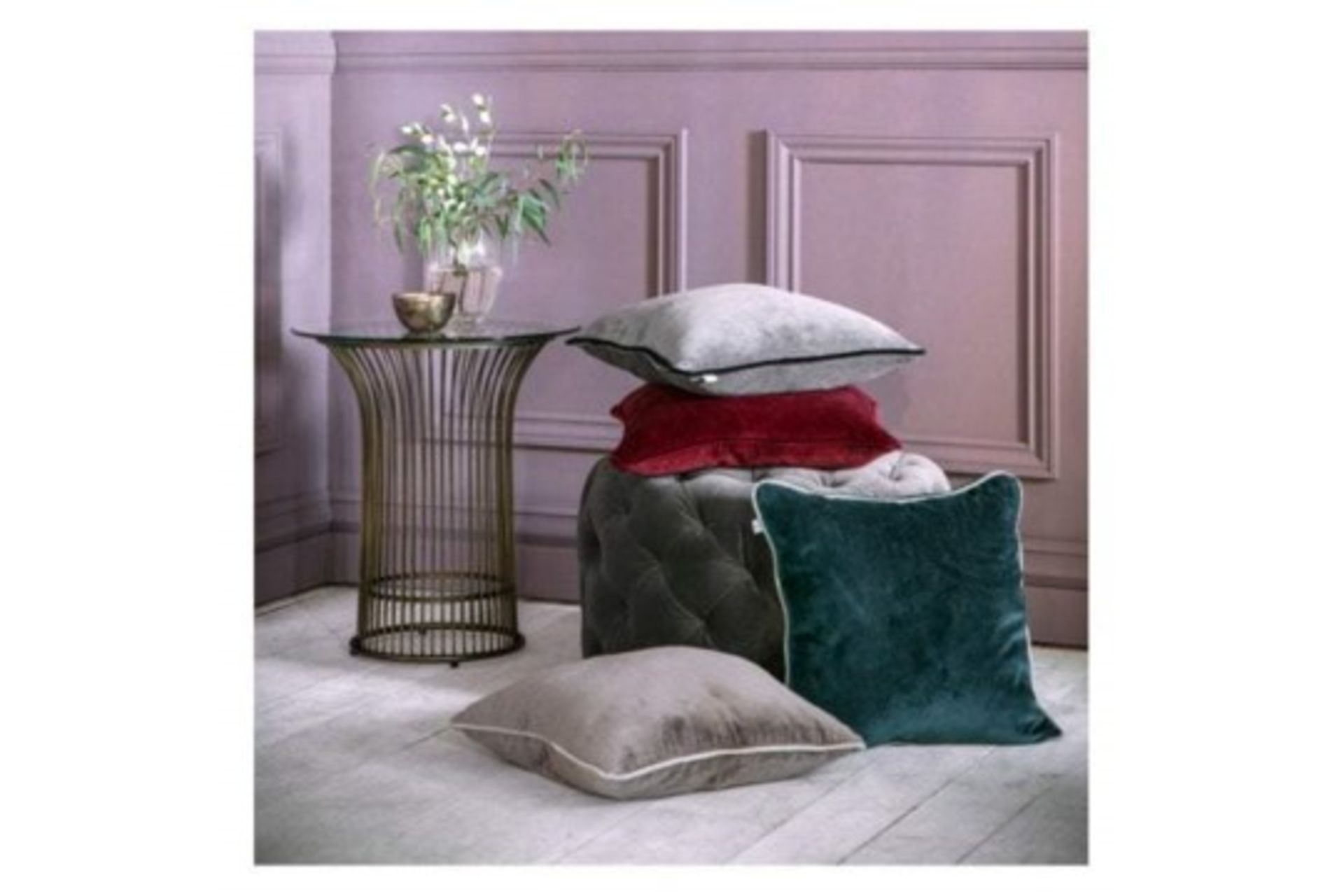 4 x Eterno Velvet Cushion Taupe Duck Feather Filled Sumptuously Soft And Luxurious Velvet Cushion