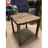 Foundry Side Table Oak And Iron 52 X 50 X 50cm