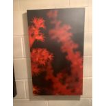 A set of 3 Red and Orange canvas panels each 81 x 50cm