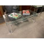 Augustine Coffee Table A Contemporary And Stylish Clear Acrylic Table With Glass Top 120x58x43cm (