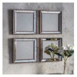Bambra Mirror Square 391x35x391mm (4pk) A pack of four square wall mirrors with a bevelled centre