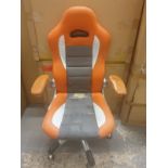 HJH Office, 621700, Gaming Chair, Home Office Chair, Racer Sport, Orange, Faux Leather, High Back