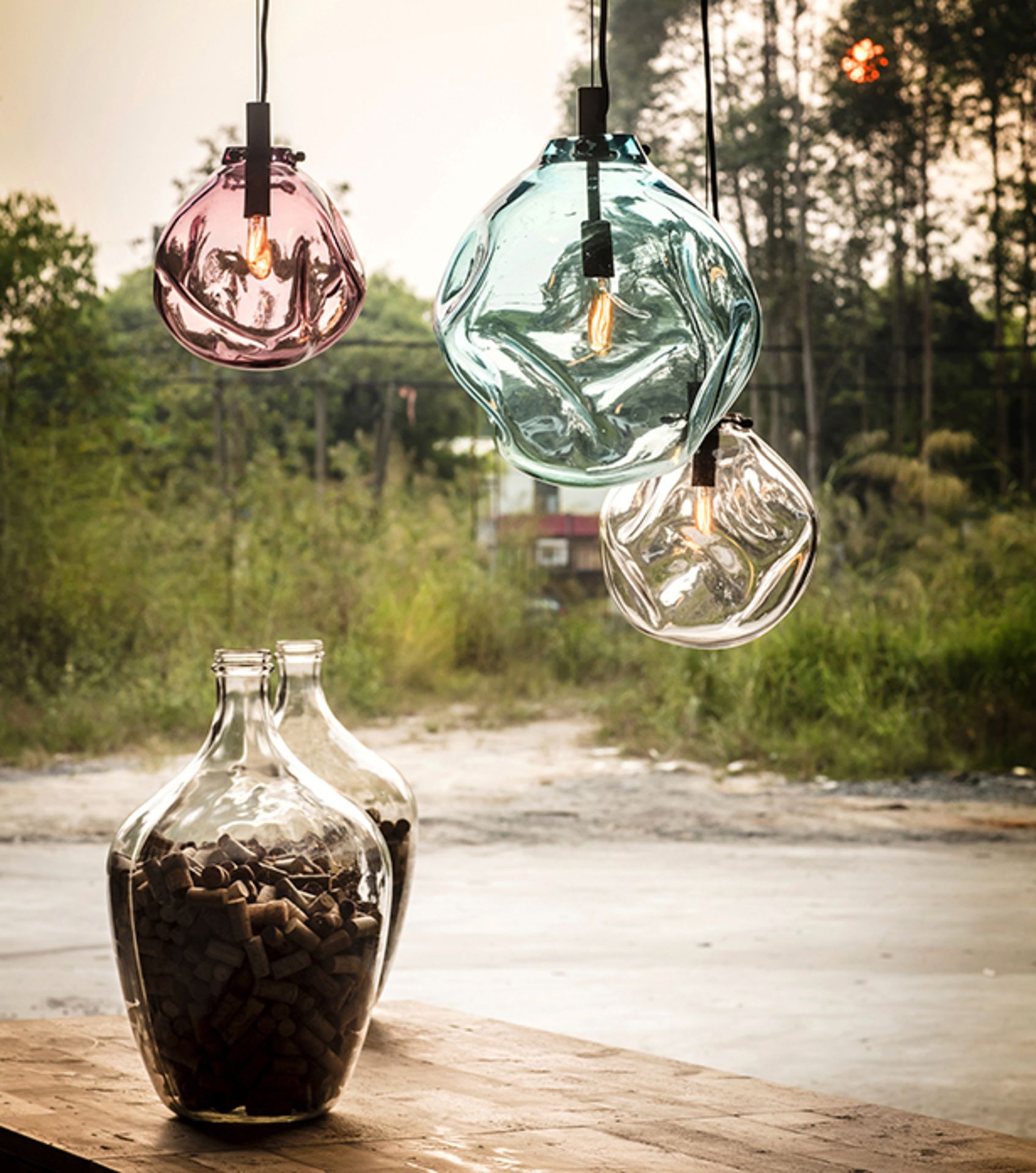 Lava Aubergine Pendant The Serene Lava Pendant Is Hand Blown Using An Age-Old Technique Which Is