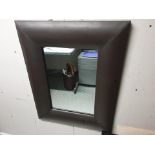 Leather Framed Accent Mirror This Warm, Contemporary Leather Wall Mirror Makes A Wonderful Home