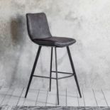 Palmer Grey Stool (Set Of 2) A Contemporary Design With A Rustic Twist This Stylish Ebony Faux