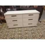 Starbay Campaign Furniture Natural Walnut And Sisal 6 Drawer Chest With Brass Inlay And Leather