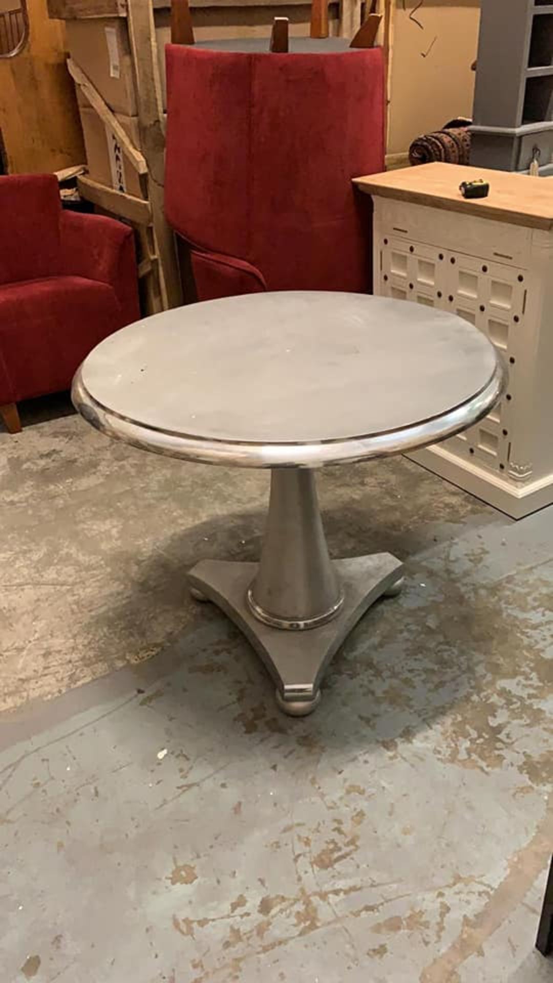 Mathis Silver Leaf Circular Table 91 x 75cm