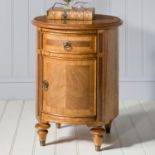Spire Drum Table Blonde European walnut with intricate inlays, antiqued hand wax finish W450 x