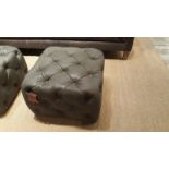 Tuft Footstool 100% Aniline Pewter Leather The Tuft Is A Classic Yet Comfortable Buttoned Stool,