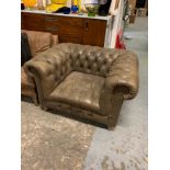 Westminster Tufted Chesterfield Armchair Antique Leather 125 X 94 X 75cm