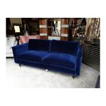 Henry Two Seater Velvet Sofa - Royal Blue Henry is a contemporary sofa collection with classic