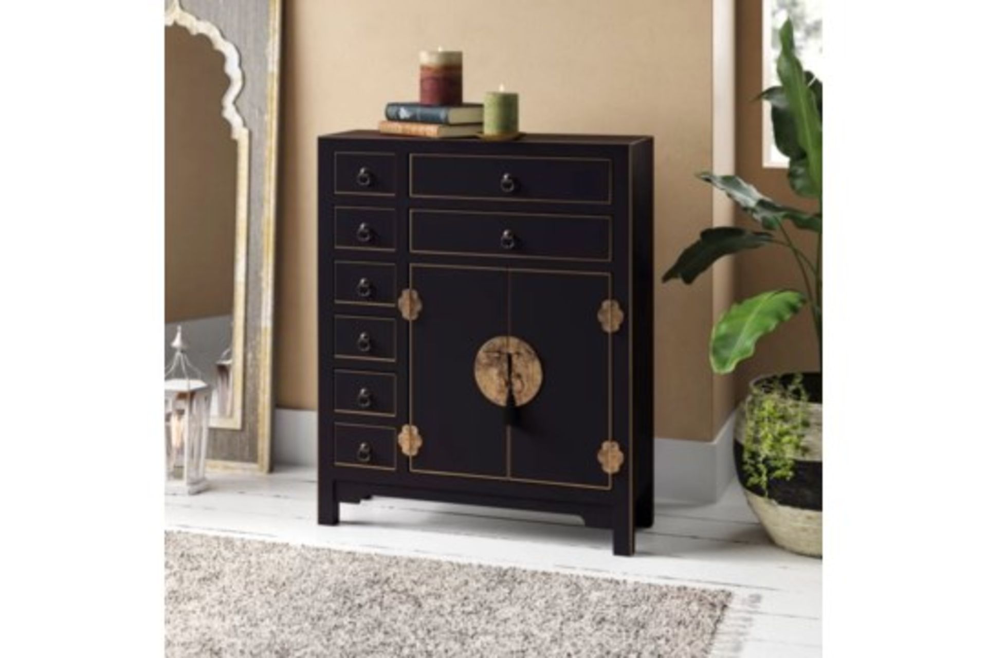 French 8 Drawer Combi Chest Showcasing French Sophistication Combining Gallic Charm With A