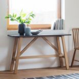 Brixton Burnished Console Table Made Using Solid European Rustic Graded Oak And The Top Is Burnished