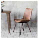 Hinks Chair Brown (2pk) A classic brown faux leather chair design that will perfectly complement any