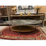 Olivia Coffee Table - 42" Dia. Lacquer Industrial, Rustic And Modern Aesthetics Are Combined In This