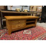 Wentworth Media Unit Crafted Using Hand Selected Solid Oak Wood And Hand Distressed During Our