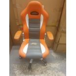 HJH Office, 621700, Gaming Chair, Home Office Chair, Racer Sport, Orange, Faux Leather, High Back