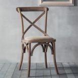 Cafe Chair Natural (2pk) A Pack Of 2 Understated Cross Back Chairs In A Distressed Natural Wood