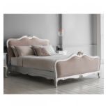 Chic 6' Linen Upholstered Bed Silver Handcrafted with exquisite attention to detail, the Chic