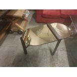 Mirrored glass coffee table with matt black metal frame and legs. 83 x 42 x 52cm condition is