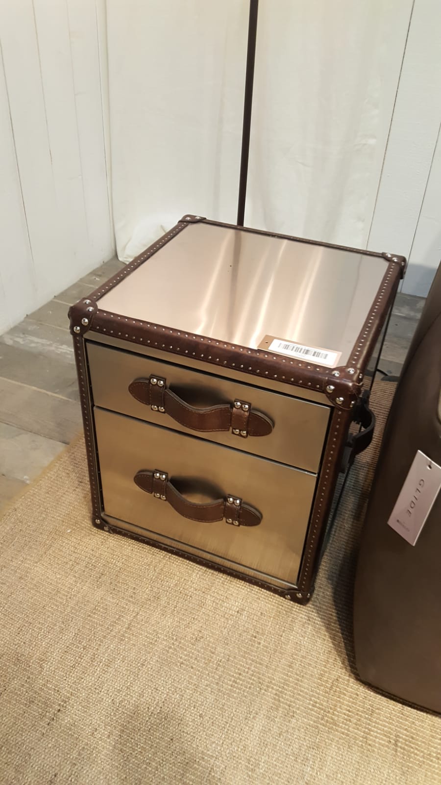 Sherborne Side Table Brushed Steel A Contemporary Take On Classic Steamer Trunk Shapes And Styles 45