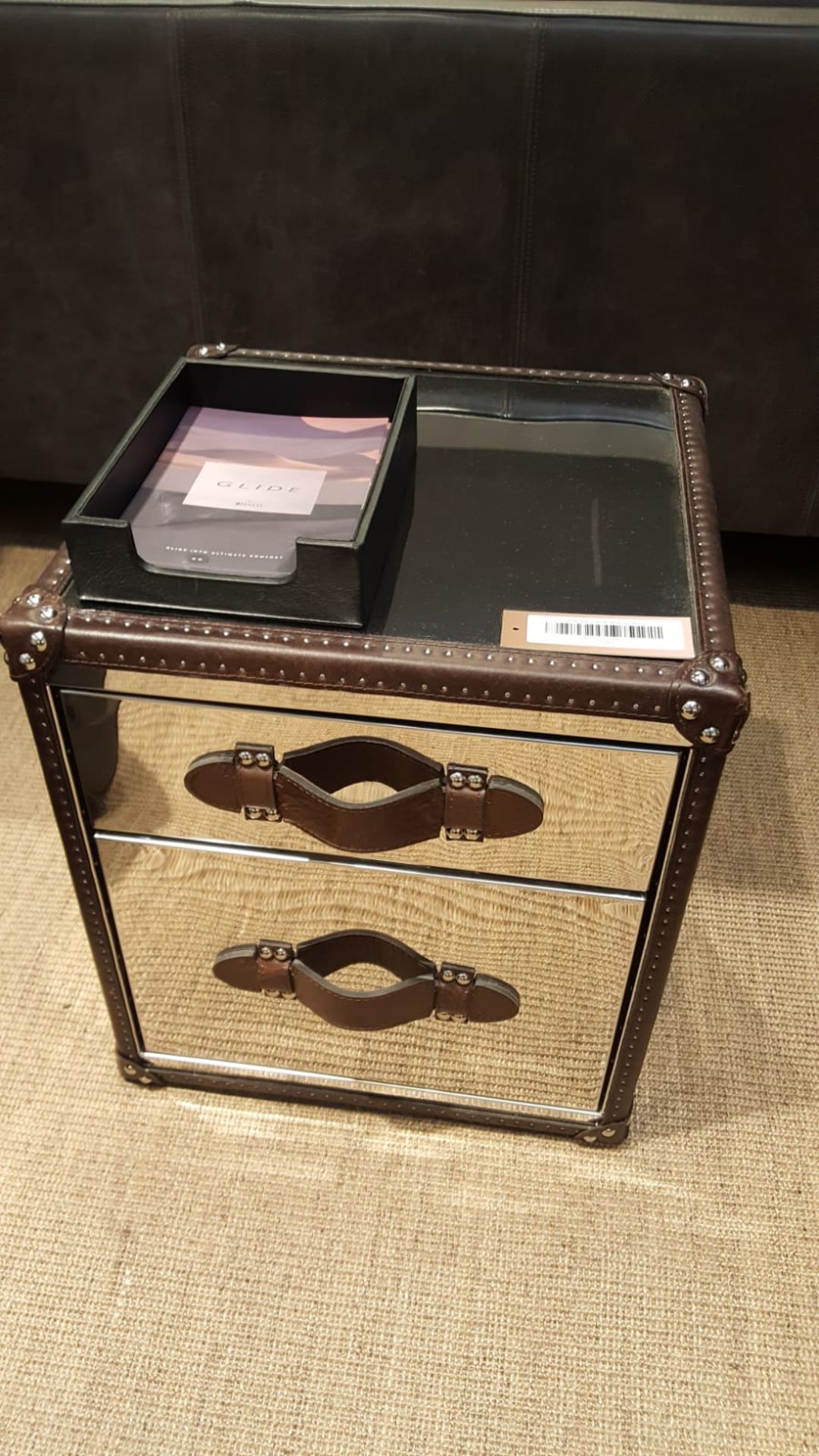 Sherborne Side Table Shiny Steel A Contemporary Take On Classic Steamer Trunk Shapes And Styles 45 X