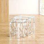 Barlow 3 Piece Nest of Tables Glass and polished chrome an elegant side table combination Big