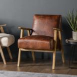 Neyland Armchair Heritage Vintage Brown Leather Add A Touch Of Class To Your Home With The Neyland