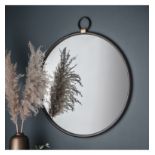 Bayswater Black Round Mirror 610x700mm Decorate your walls with this compact round mirror with