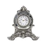 Metal Chic Ornate Mantel Clock One size available in Dia. 11cm (4") x H 20cm (8") (Loc: DSD1)